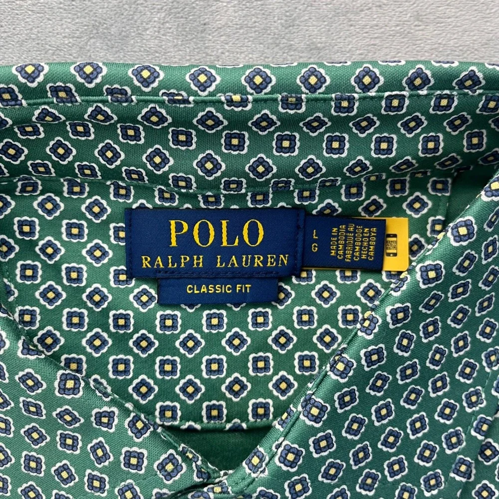 NWT Polo Ralph Lauren Foulard-Print Soft‎ Cotton Polo Shirt Men's Size Large
